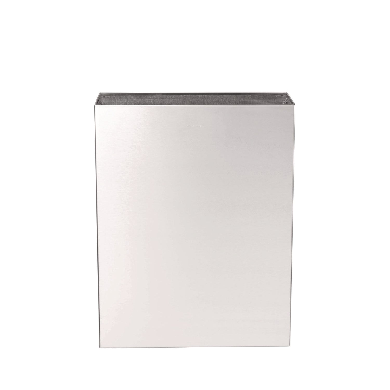 Alpine Industries 6.4 Gallon Stainless Steel Surface Mounted Trash Can - Brushed Finish for Office, Kitchen & Commercial Use | Durable Waste Receptacle for Indoor/Outdoor Spaces