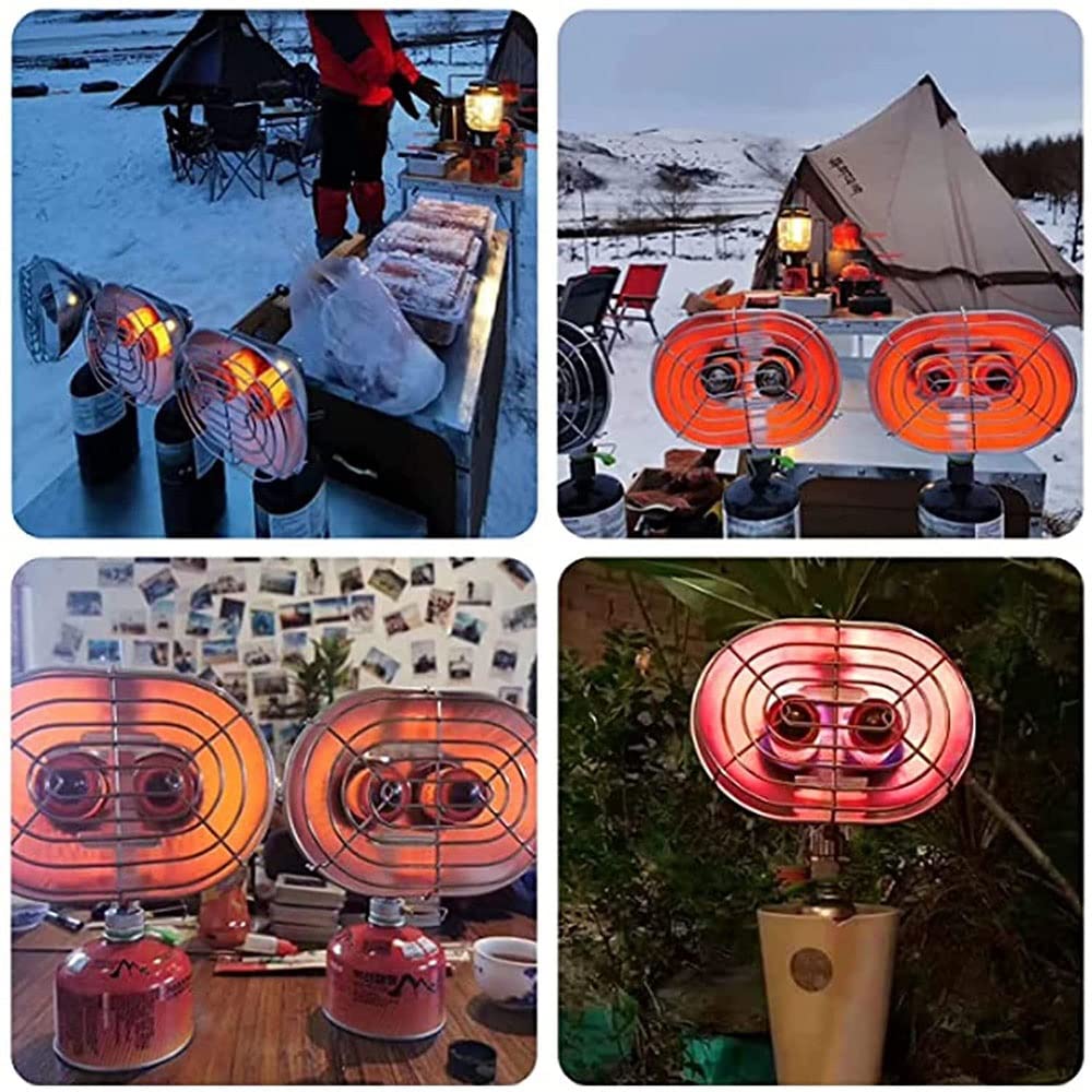 Portable Double Head Gas Heater & Stove - Butane/Propane Outdoor Camping Heater for Winter, Fishing, Cooking & Ice Fishing - Perfect for Camping Trips, Backyard Use & Emergency Heating