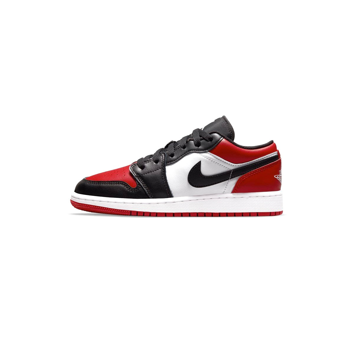 Air Jordan 1 Low GS Bred Toe Sneakers - Gym Red, White & Black Basketball Shoes for Girls - Perfect for School, Sports & Casual Wear