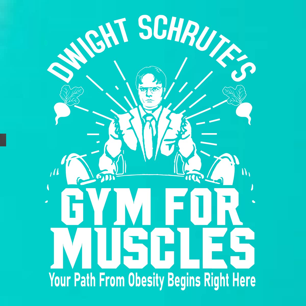 Dwight Schrute's Gym for Muscles Pop Culture Tri-Blend Racerback Tank Top - Soft & Breathable Workout Shirt for Gym, Running & Casual Wear