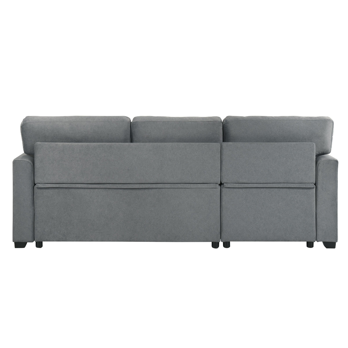 2-Piece Grey Sectional Sofa with Pull-Out Sleeper & Reversible Storage Chaise - Modern L-Shaped Couch for Small Spaces, Living Room, Apartment, and Home Theater Comfort