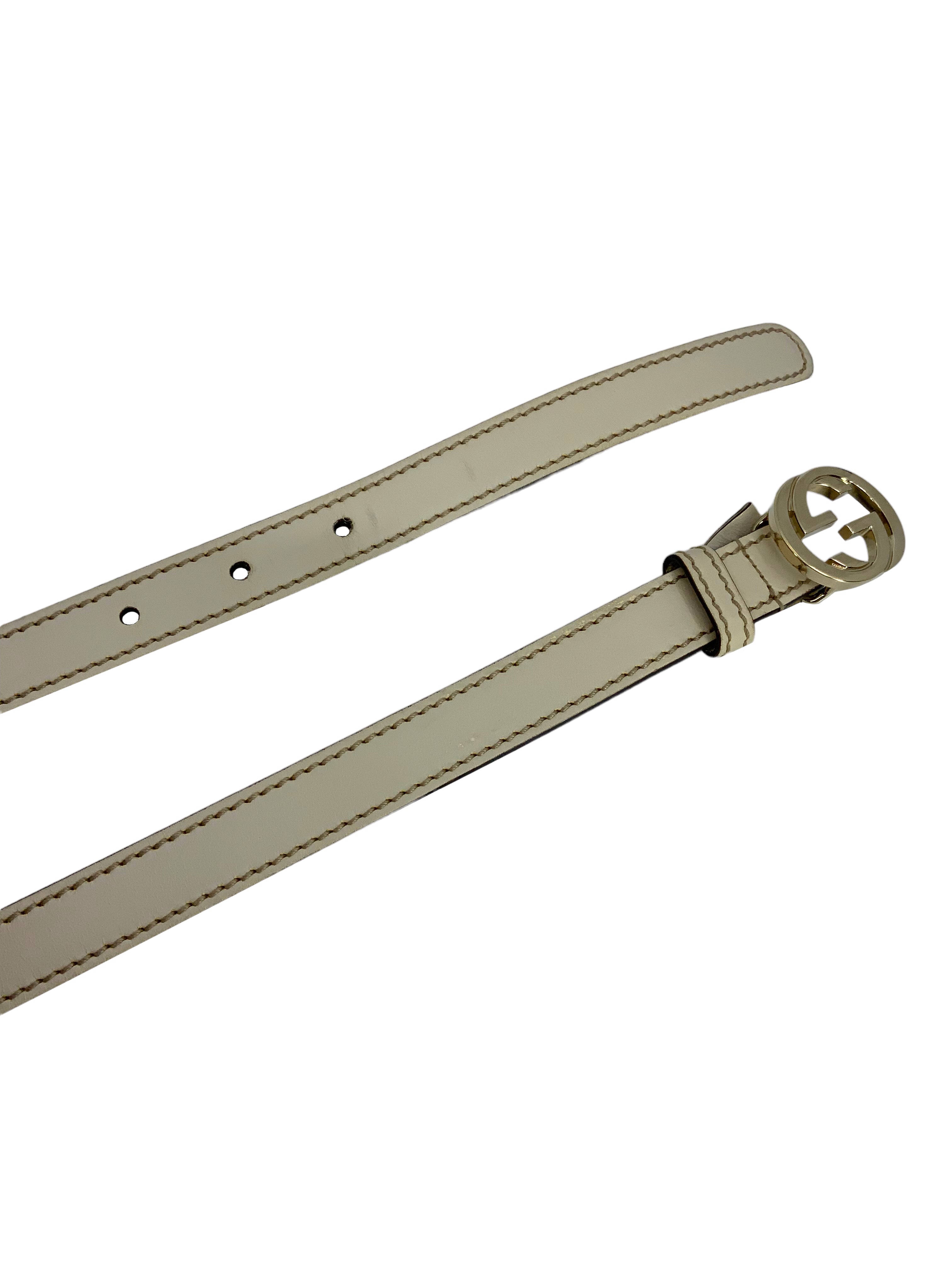Gucci GG Logo Leather Belt for Men & Women - Size 80 (32