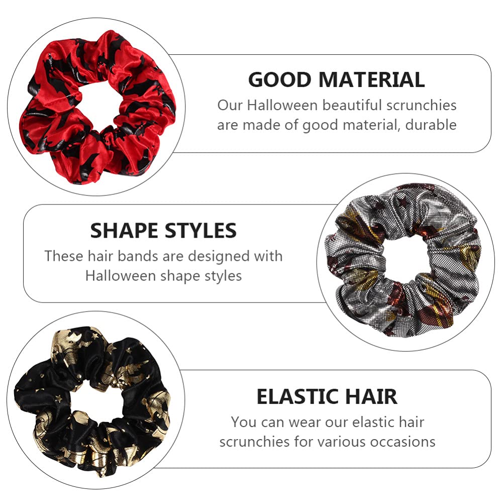 Lurrose 5-Pack Halloween Hair Scrunchies - Elastic Hair Ties for Women & Girls - Soft Ponytail Holders for Costumes, Parties & Everyday Use