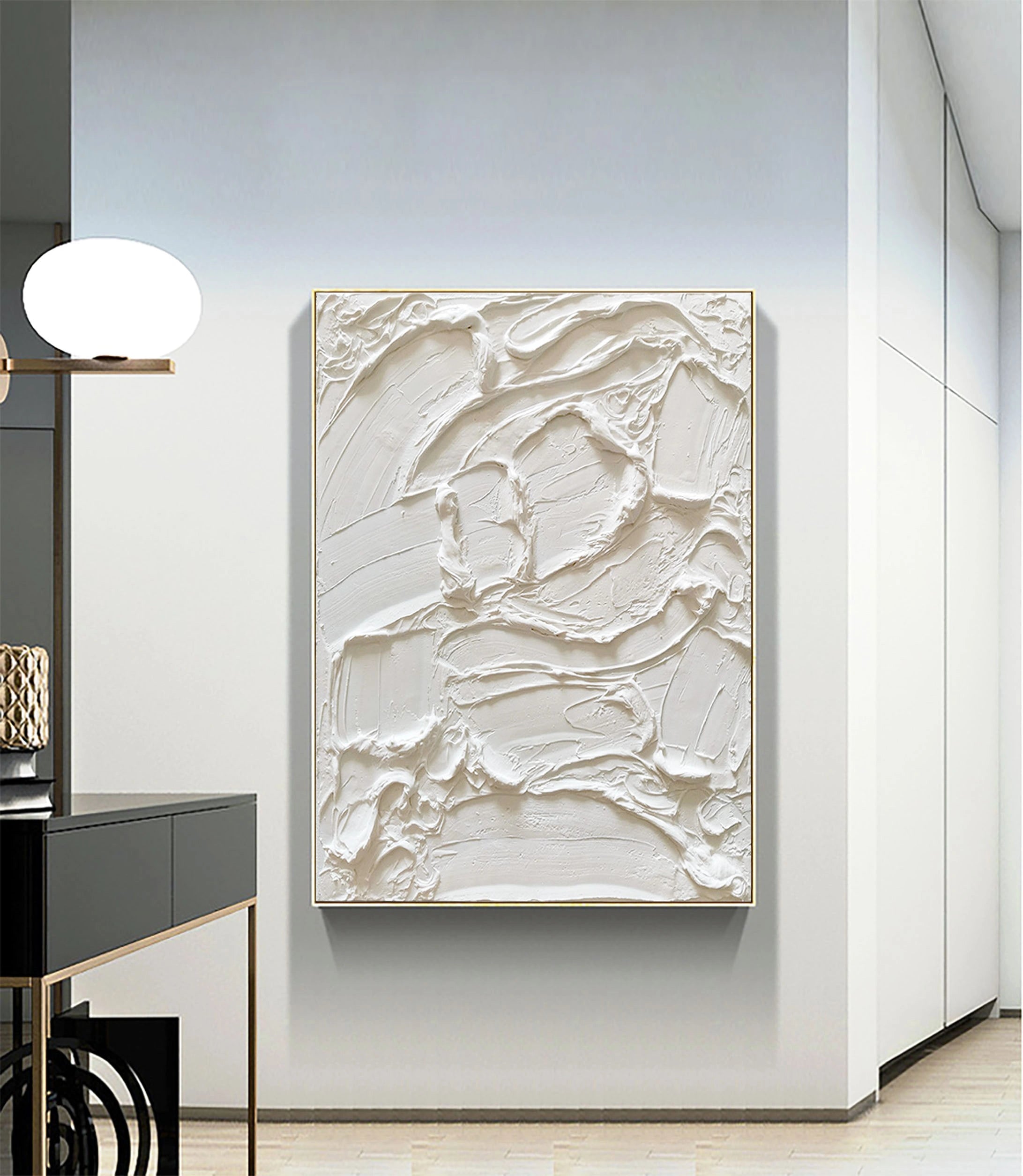 Minimalist Textured Plaster Art Painting - Abstract Wall Decor for Living Room, Bedroom & Office | Modern Home Artwork #MM035