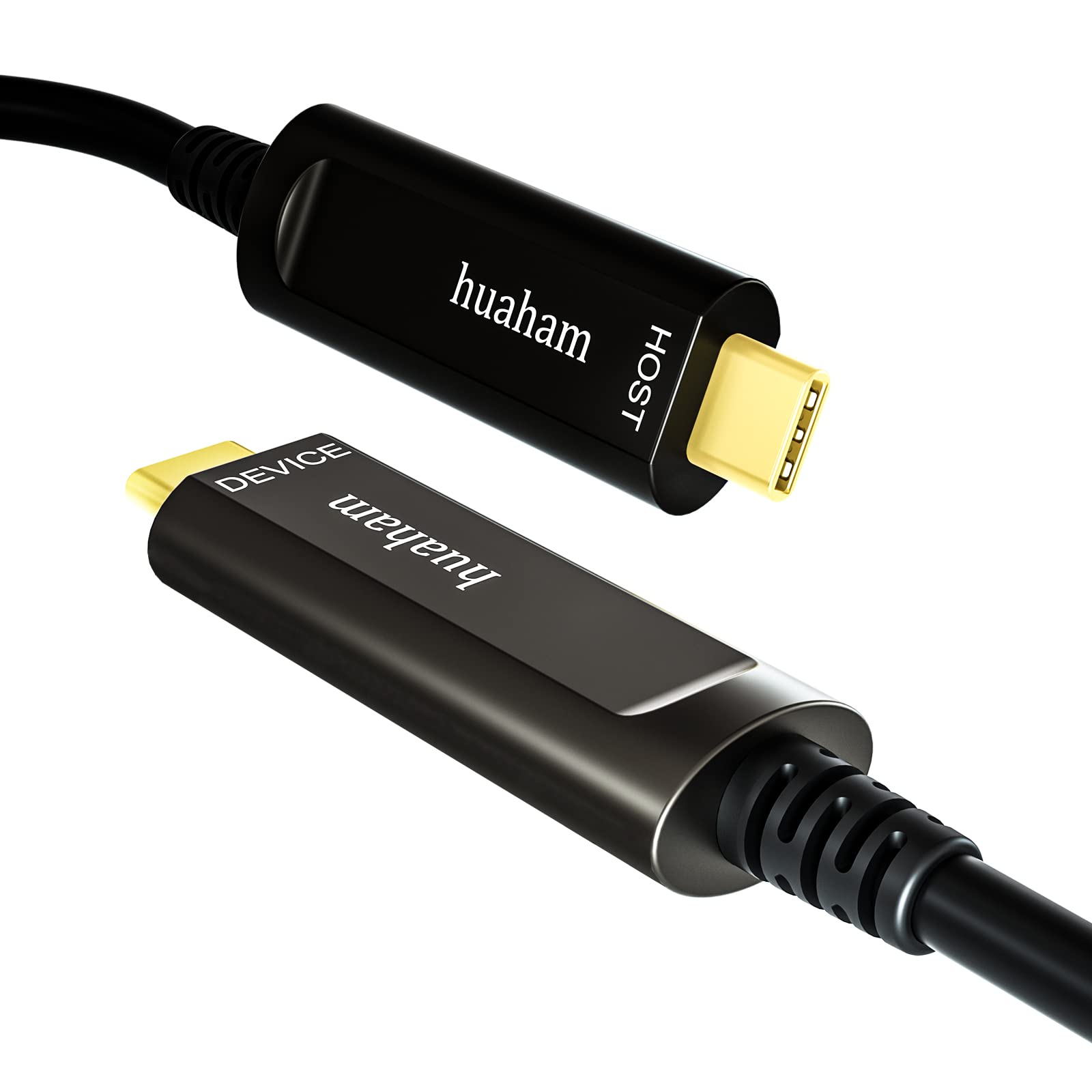 50FT USB C to USB C Fiber Optic Cable - 10Gbps USB 3.1 Gen2 High-Speed Long Distance Type C Cable - Compatible with Logitech Webcam, Microsoft Azure, VR/AR Headsets, Touch Screens & Laptops - Perfect for Conference Rooms, Gaming Setups & Office Workstations