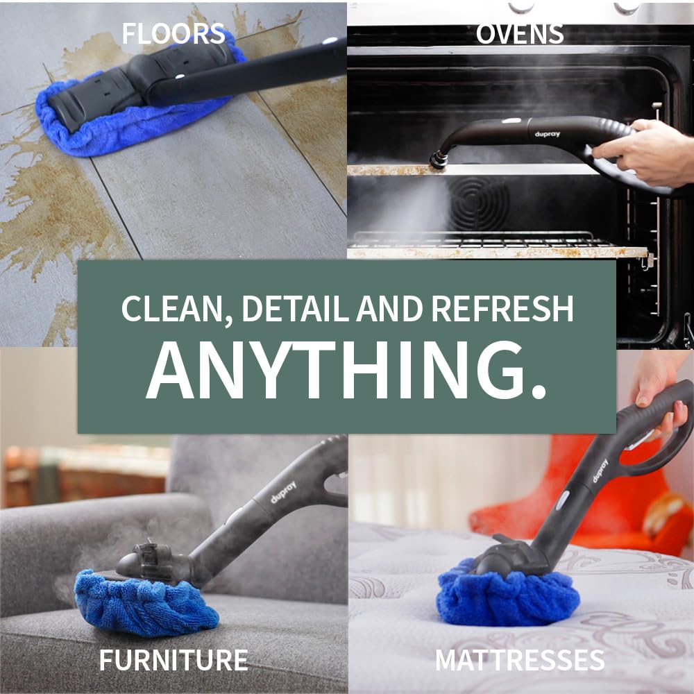 Dupray HOME Steam Cleaner – Powerful European-Made Chemical-Free Steamer for Deep Cleaning Floors, Tiles, Cars, Upholstery & Grout | Perfect for Home, Kitchen, Bathroom & Auto Detailing