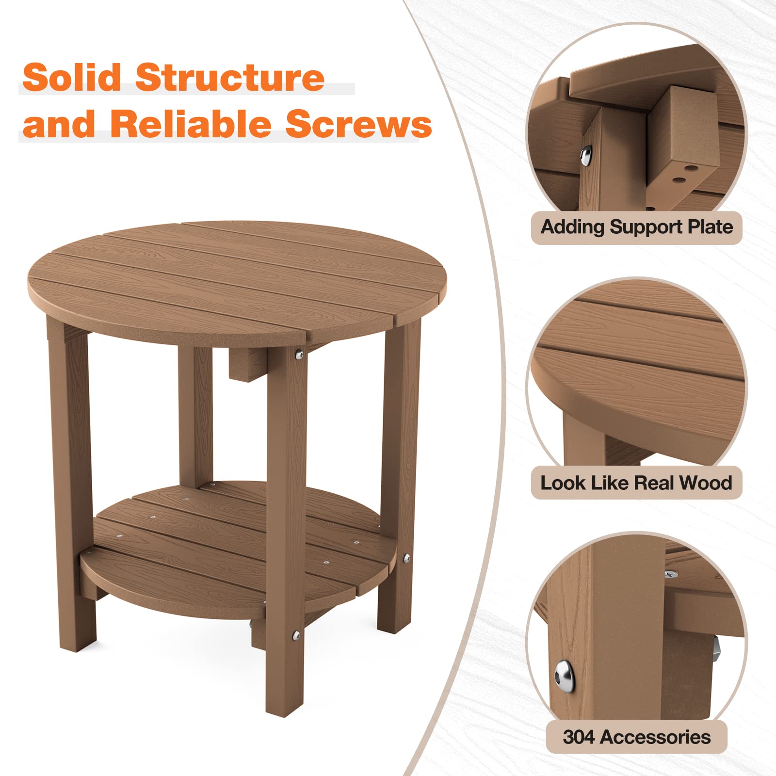 YEFU Adirondack Side Table Set of 2 - 18