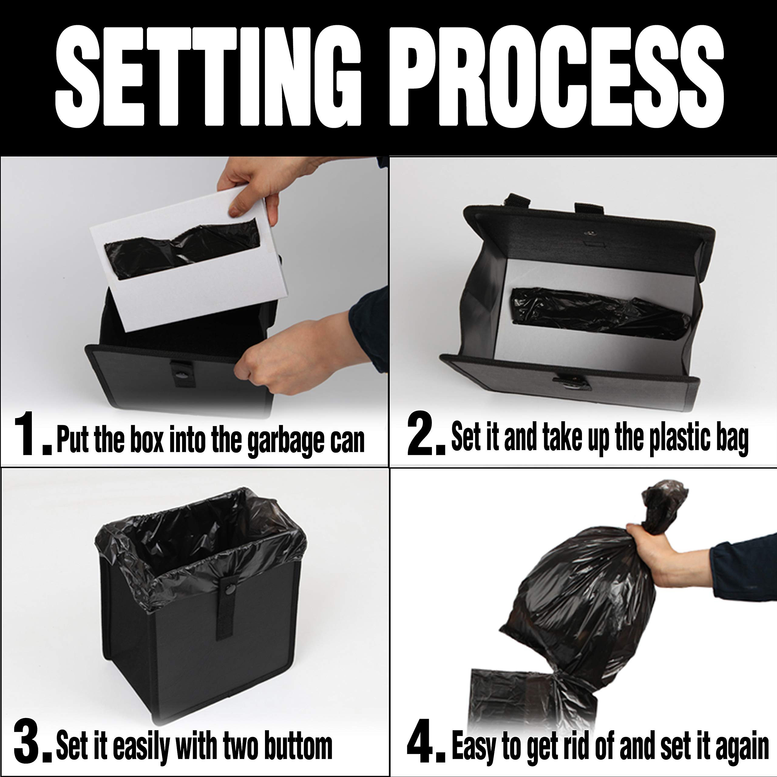 KMMOTORS Car Trash Bags - Leak-Proof Plastic Garbage Bags for Vehicle, Compatible with Jopps Medium & Aladdin Small Trash Cans | Perfect for Road Trips, Commuting, and Keeping Your Car Clean