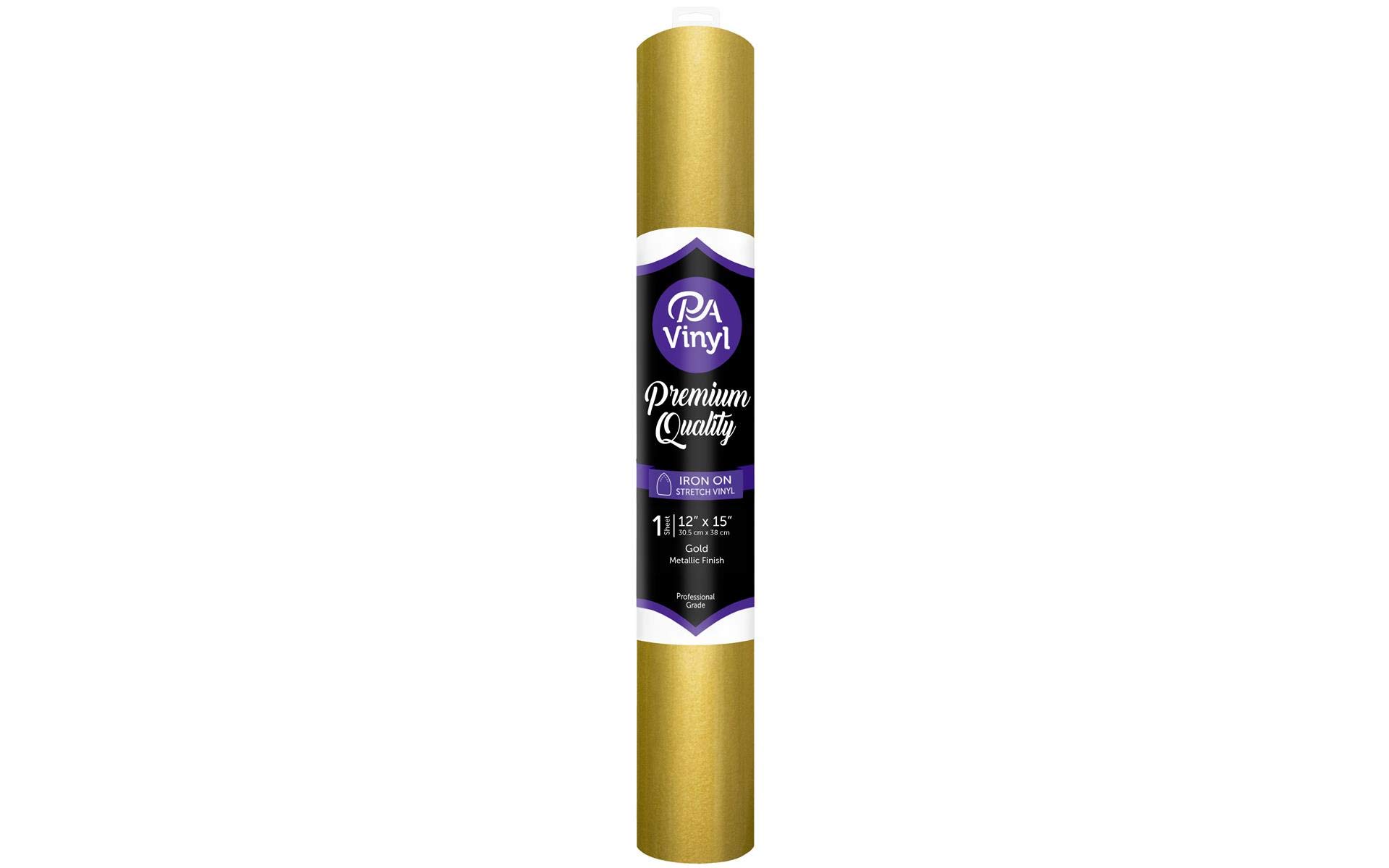 Metallic Gold Iron On Vinyl for T-Shirts - Heat Transfer Vinyl for DIY Crafts, Custom Apparel, and Personalized Gifts - Perfect for HTV Projects, Home Decor, and Scrapbooking
