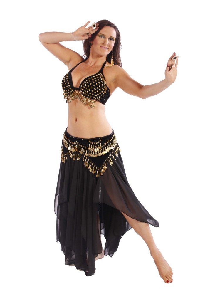 Belly Dance Costume Set - Velvet Bra, Skirt & Hip Scarf | Tribal Tribute Outfit for Professional Performances & Practice | Perfect for Stage Shows, Dance Classes & Cultural Events