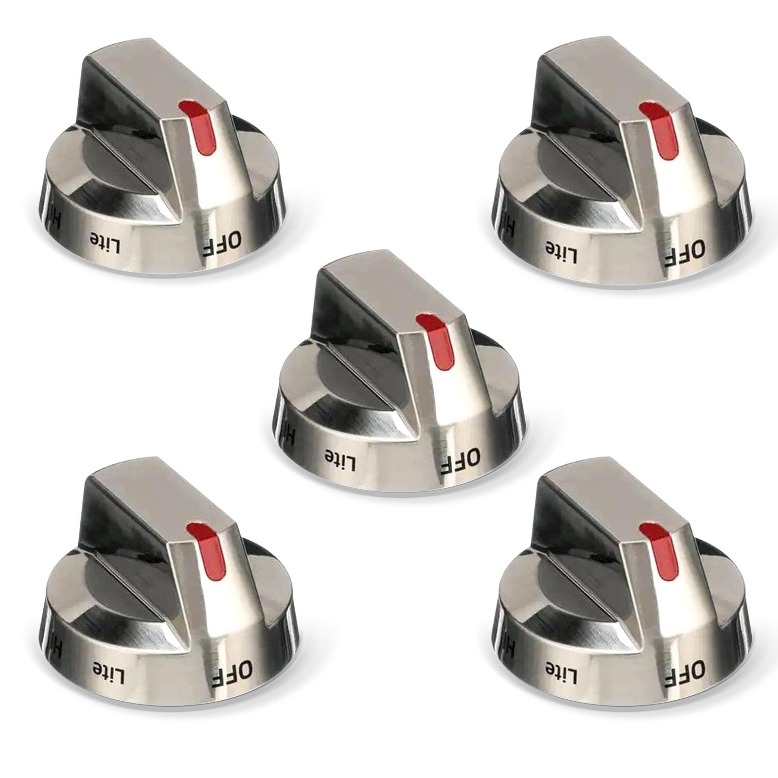 Upgraded 5-Pack Samsung Gas Range Stove Knobs Replacement - Compatible with NX58H5600SS, NX58H5650WS, NX58K7850SS Models | Durable Steel Top Burner Control Dials for Precise Temperature Adjustment | Perfect for Kitchen Stove Repair & DIY Appliance Maintenance