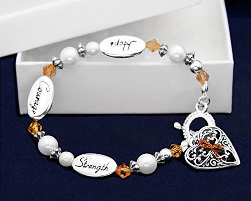5 Pack Orange Awareness Bracelets for Gun Violence & Mass Shooting Prevention - Hope, Faith, Love Support Wristbands (March for Our Lives) - Wear for Rallies, Memorials & Social Justice Events