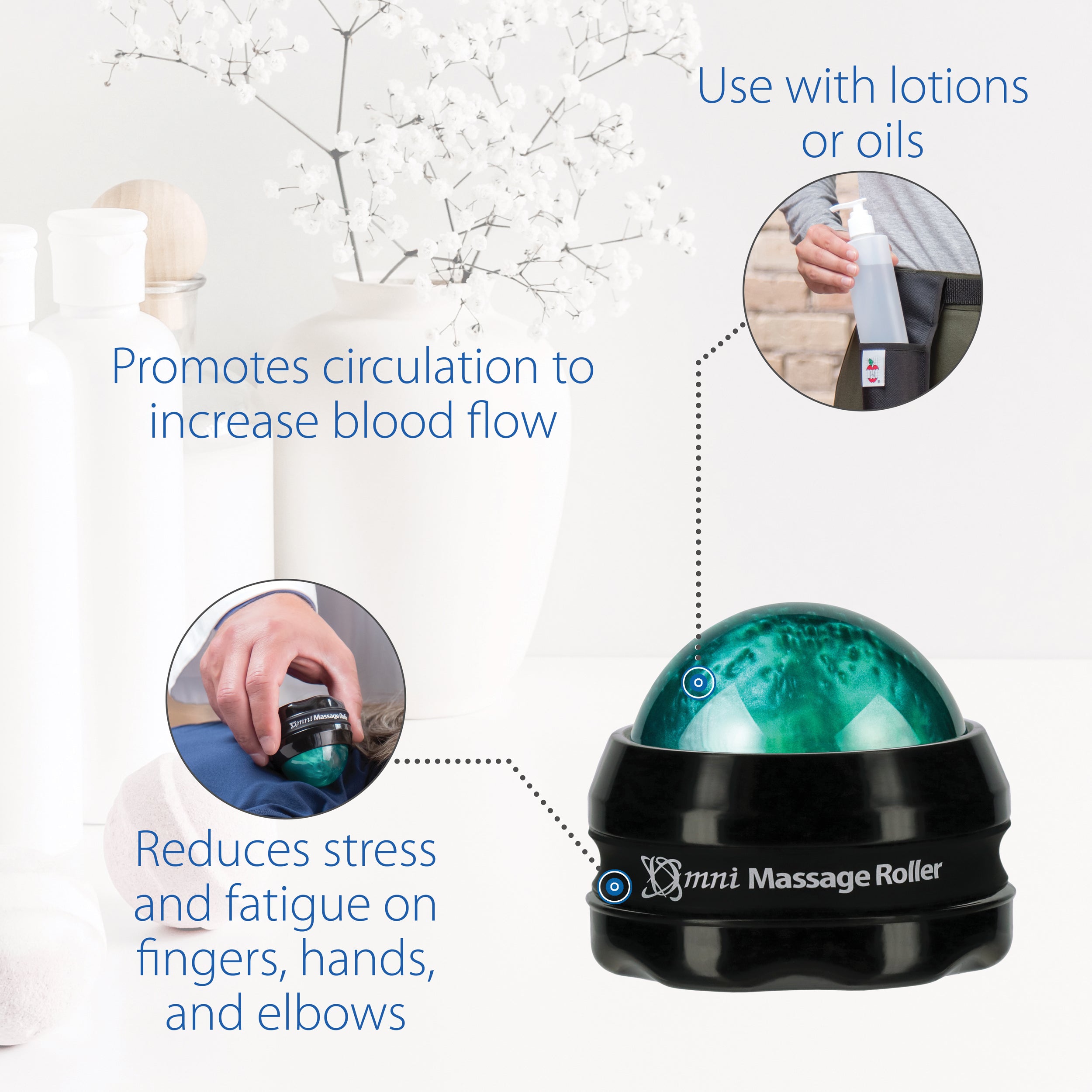 Omni Massage Roller - Deep Tissue Muscle Pain Relief & Recovery Tool for Athletes - Portable Foam Roller for Back, Legs & Shoulders - Perfect for Post-Workout, Yoga & Physical Therapy Sessions