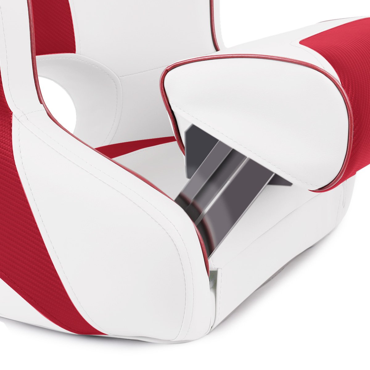 Premium Two-Tone Boat Seat - Flip-Up Captain's Bucket for Sports Boats & Fishing