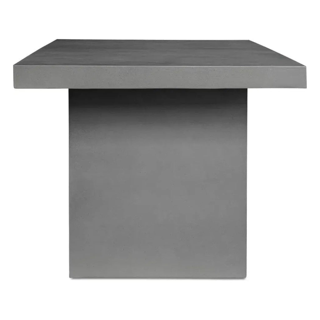 63 Inch Outdoor Dining Table - Modern Grey Patio Furniture for Garden, Backyard, and Poolside Gatherings