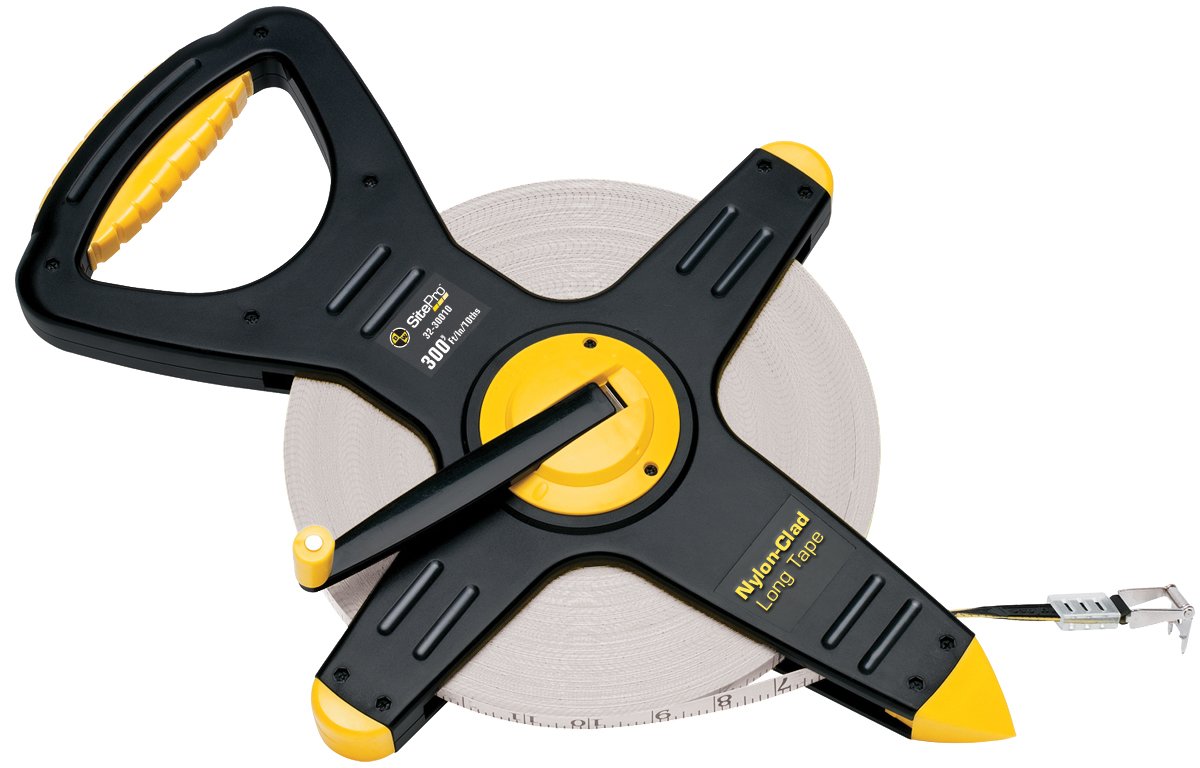 SitePro 32-30010 300-Foot Nyclad Steel Measuring Tape - Durable Construction Tape Measure for Contractors, DIY Projects & Home Improvement