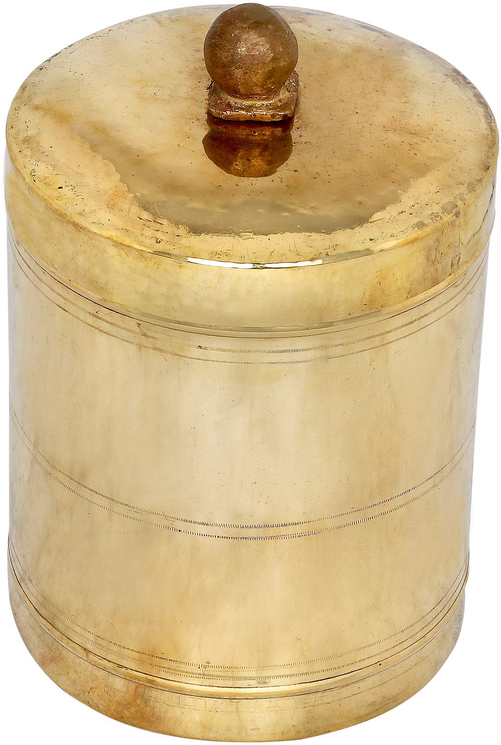 Premium Brass Cylindrical Strainer with Lid - Authentic South Indian Handmade Kitchen Utensil for Tea, Coffee & Spice Filtering | Perfect for Indian Cooking, Ayurvedic Herbs & Home Decor