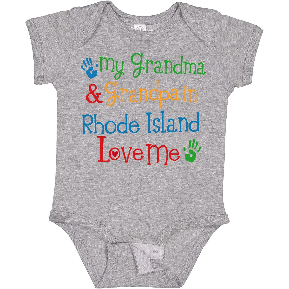 Inktastic Rhode Island Grandma Loves Me Baby Bodysuit - Cute Infant Onesie for Newborns & Toddlers - Perfect Gift for Grandparents Day, Baby Shower & Family Photos