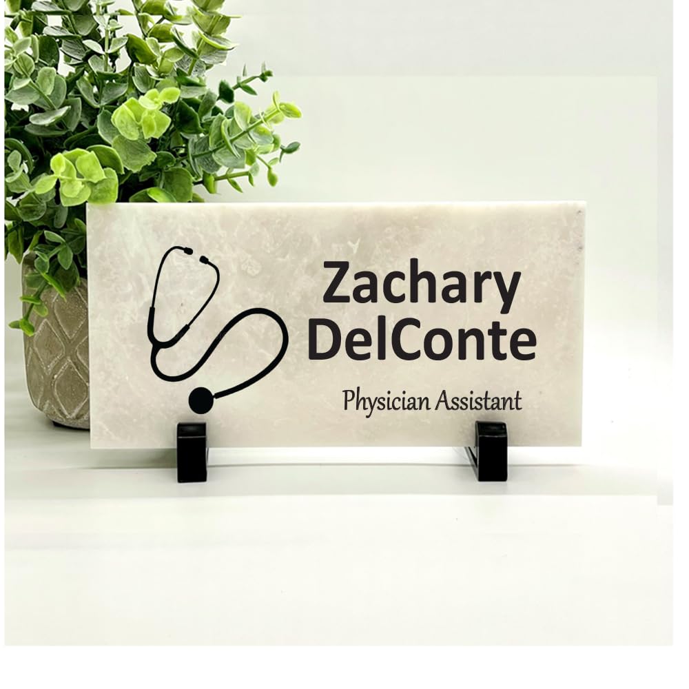 Personalized Real Stone Physician Assistant Desk Name Plate - Custom Engraved PA Gift for Office & Clinic - Perfect for Medical Professionals, Graduation, Retirement & Appreciation Gifts