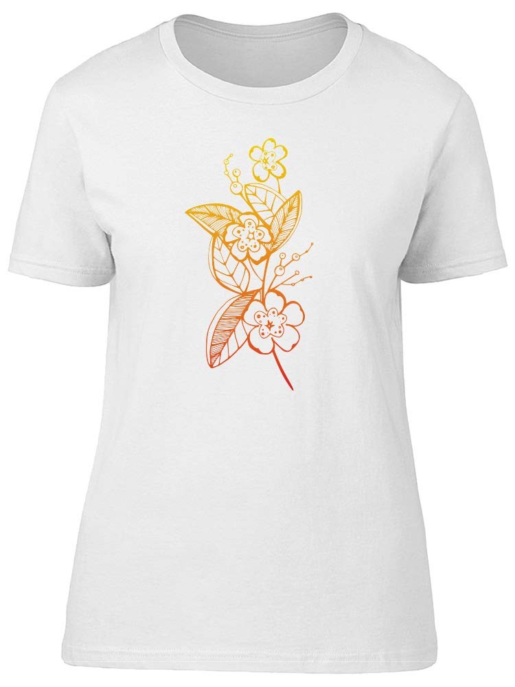 B&E Women's Cherry Blossom Branch Print T-Shirt - Casual Spring Floral Tee for Outfits & Streetwear