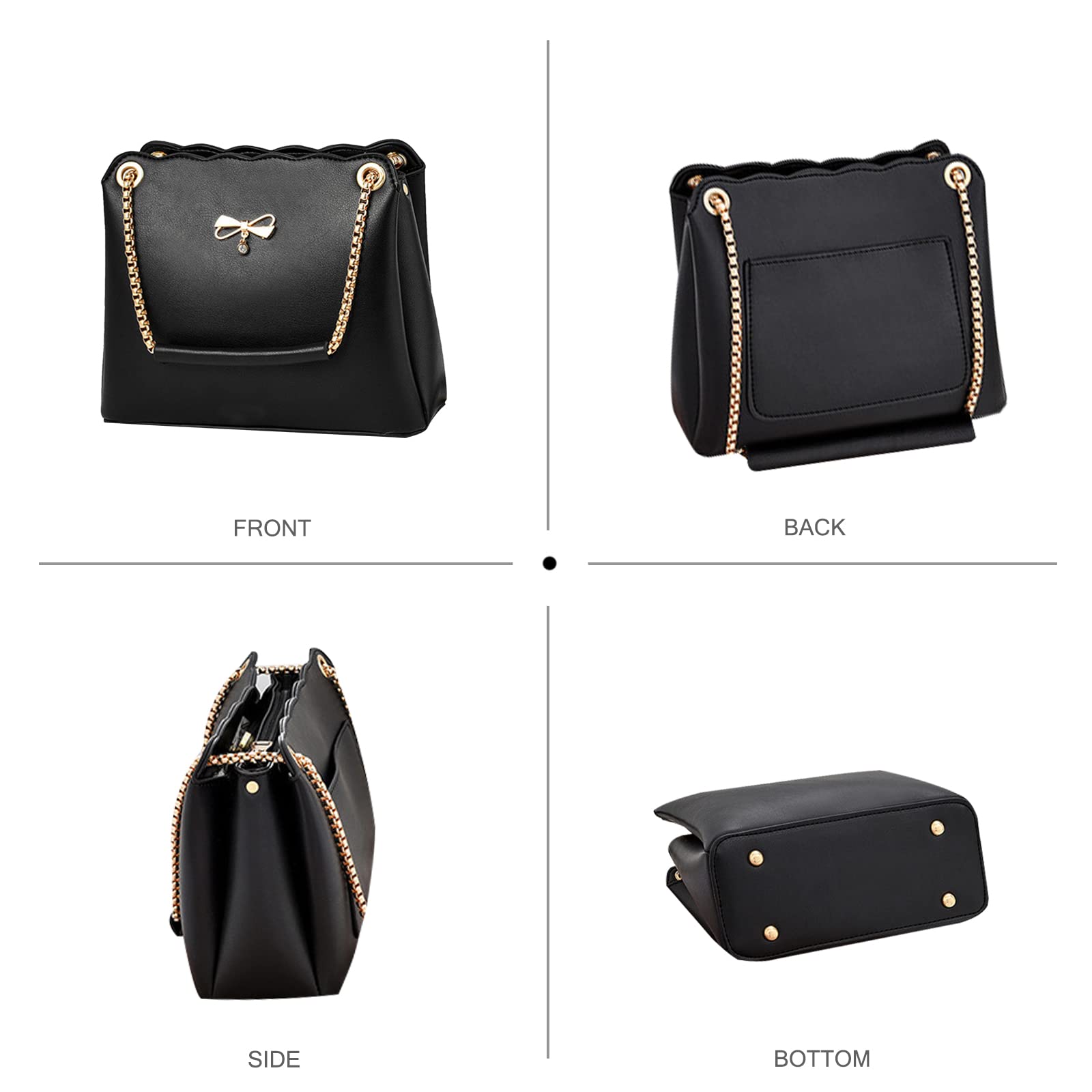 NICOLE & DORIS Women's PU Leather Crossbody Bag - Fashion Shoulder Bag with Chain for Daily Use & Travel