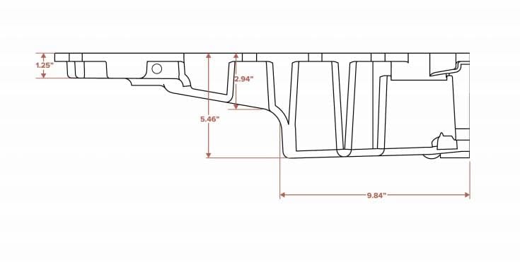 LS High Tuck Retro-Fit Oil Pan - Natural Cast Finish Replacement Part for Classic Cars - Perfect for Engine Repair & Restoration Projects