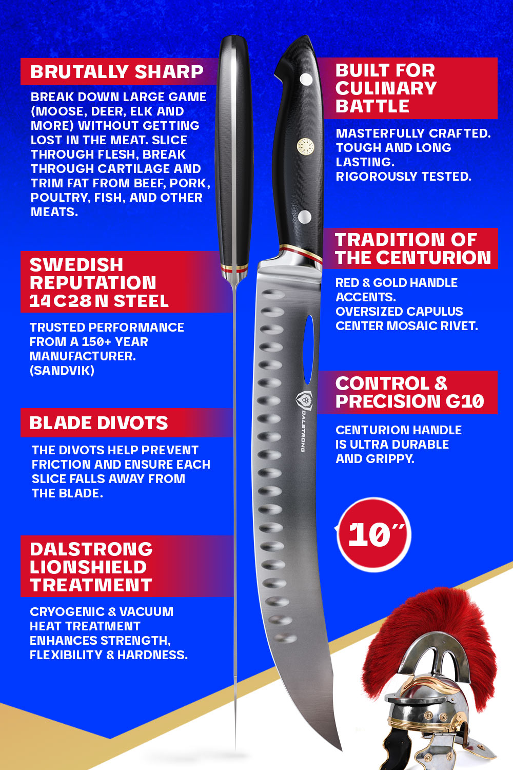 Premium Dalstrong Butcher & Breaking Knife 10