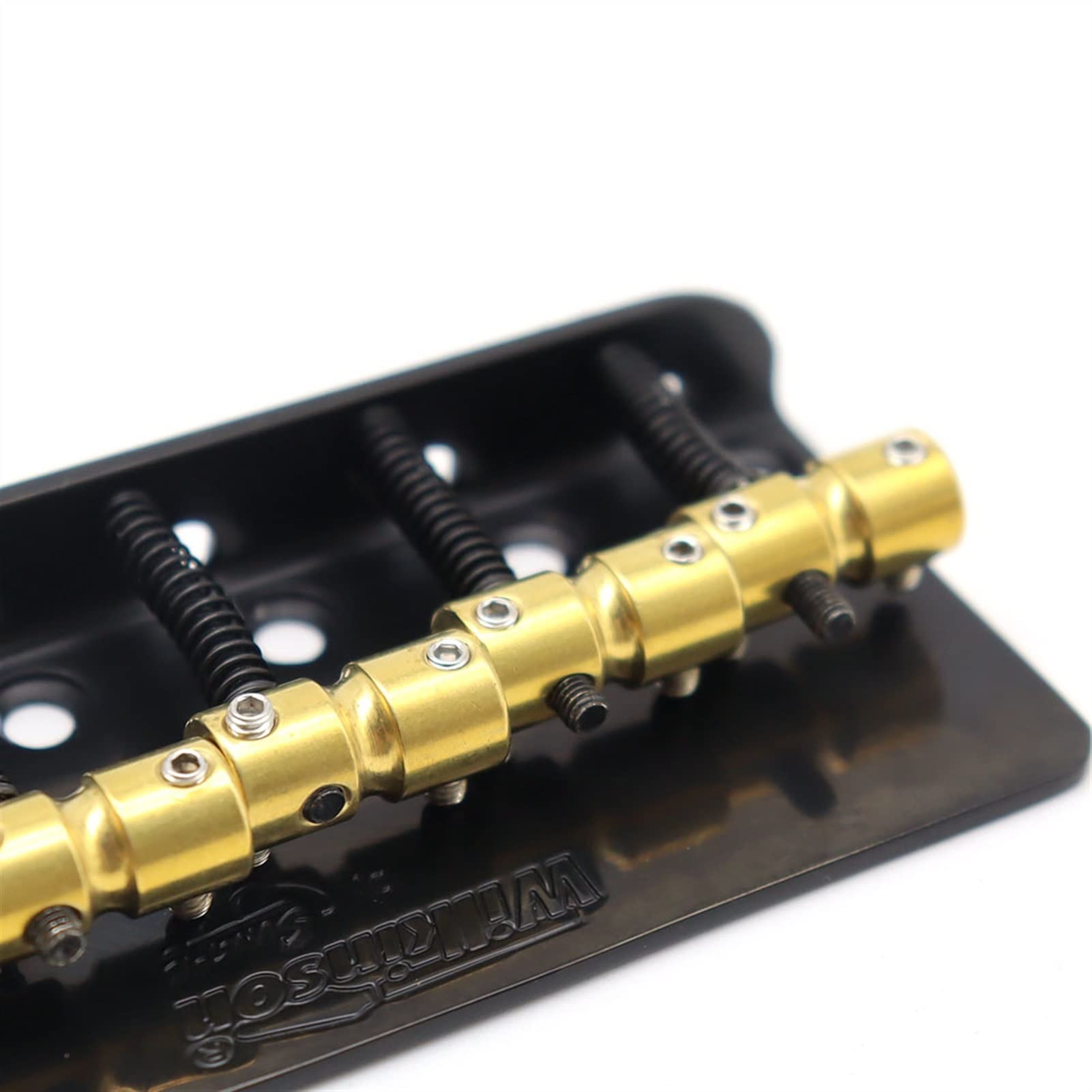 5-String Electric Guitar Bridge with Brass Saddles - Black Bass Guitar Bridge for Enhanced Tone & Sustain | Perfect for Rock, Metal & Blues Performances