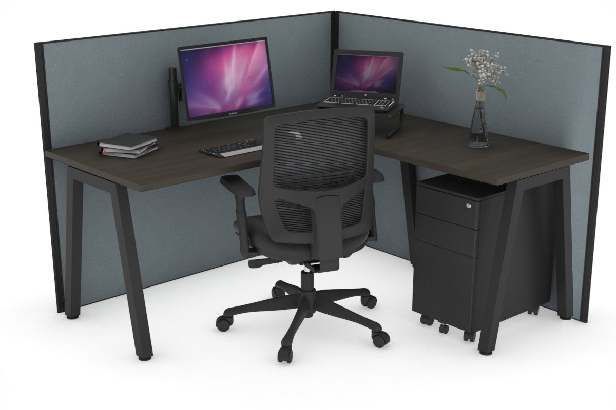 Horizon Quadro A Legs L-Shaped Corner Office Desk - 1600L x 1450W Large Workstation for Home & Business - Perfect for Small Spaces, Gaming & Remote Work