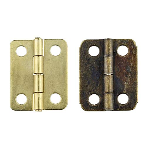 50pcs 16x13mm Antique Bronze/Gold Cabinet Hinges - Mini Hinges for Jewelry Box, Cupboard, Cabinet, DIY Furniture Projects - Perfect for Home Decor & Crafting