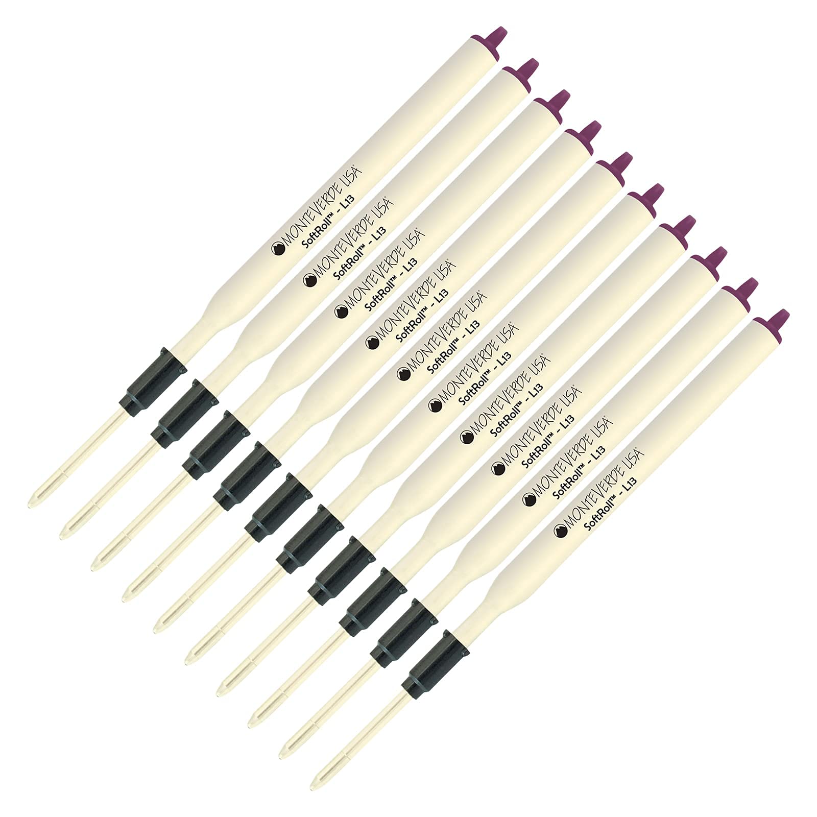 Monteverde Lamy Style Ballpoint Pen Refills - 10 Pack Purple Ink Medium Tip 0.7mm - Compatible with Most Lamy Style Pens - Ideal for Office, School & Everyday Writing