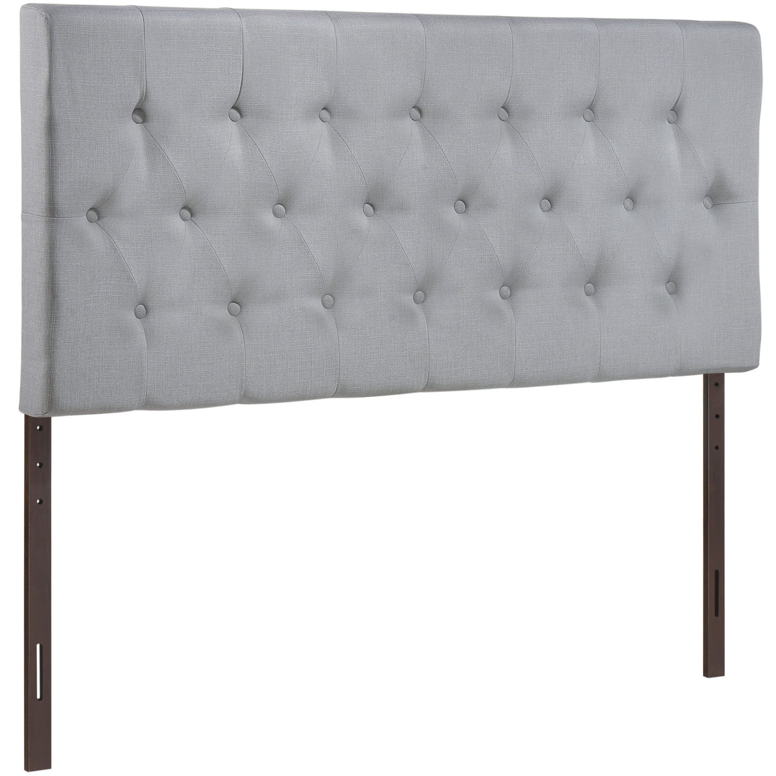 Modern Contemporary Queen Size Headboard - Upholstered Grey Fabric Headboard for Bedroom, Perfect for Master Bedroom, Guest Room & Home Decor