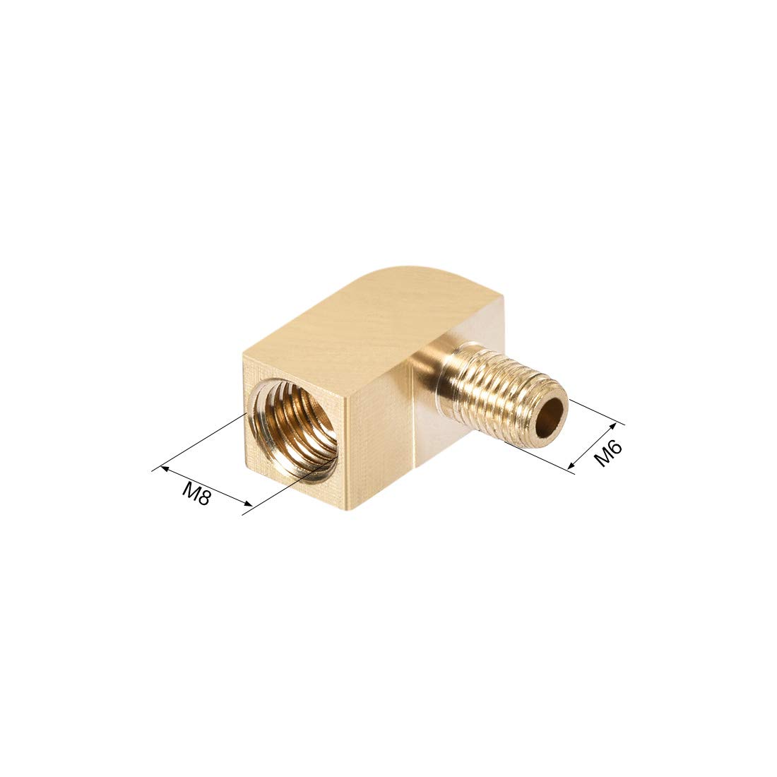 uxcell Brass Pipe Fitting 90 Degree Barstock Street Elbow M6 Male to M8 Female Connector - 2 Pack for Plumbing, Hydraulic Systems & DIY Projects