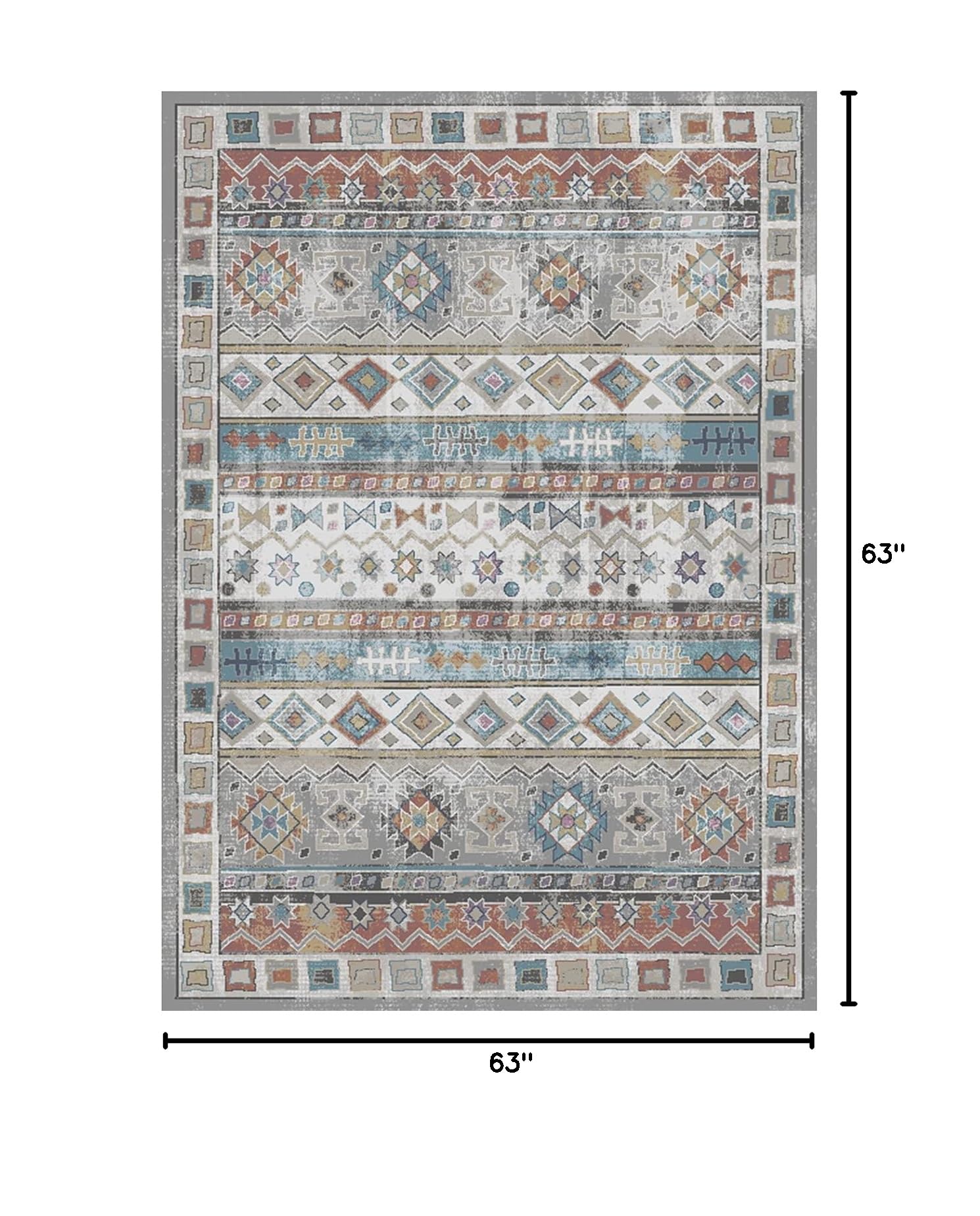 Mayberry Rug Jade Gray Round Area Rug 5'3