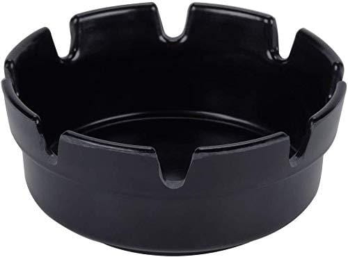 4 Pack Black Metal Ashtrays - 2 Count Set for Indoor & Outdoor Smoking Use - Perfect for Cigarettes, Cigars, and Home Decor