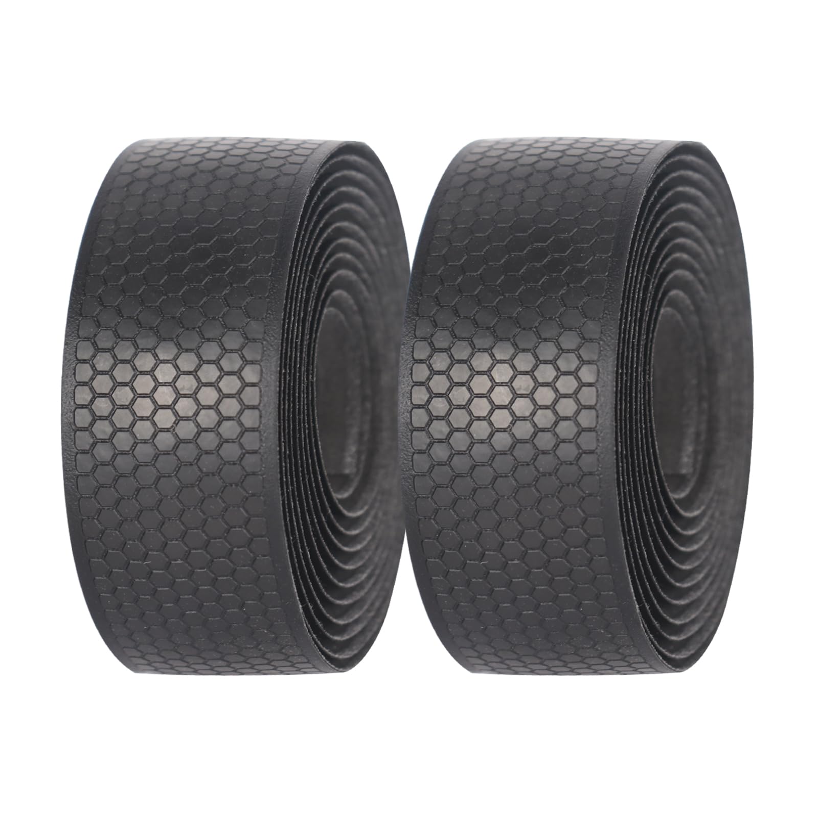 Premium Bike Handlebar Tape - Non-Slip Hexagonal Pattern Grip Tape for Road & Mountain Bikes - 2 Rolls Black Cycling Bar Tape - Perfect for Commuting, Racing & Long-Distance Riding