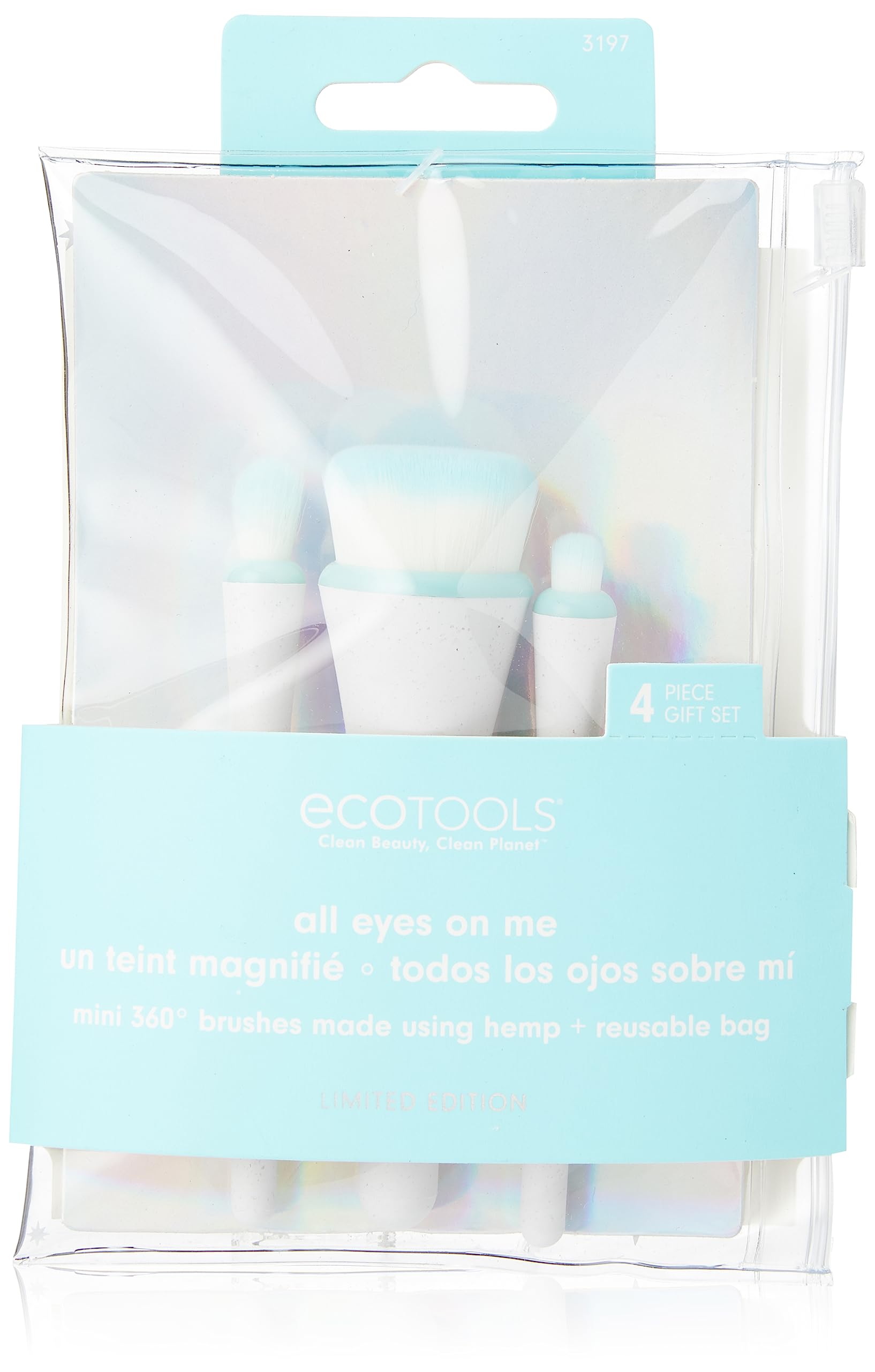 EcoTools Limited Edition All Eyes on Me 5-Piece Makeup Brush Set - Premium Travel-Sized Mini Brushes for Holiday Gifts & Stocking Stuffers | Perfect for On-the-Go Makeup & Professional Beauty Looks