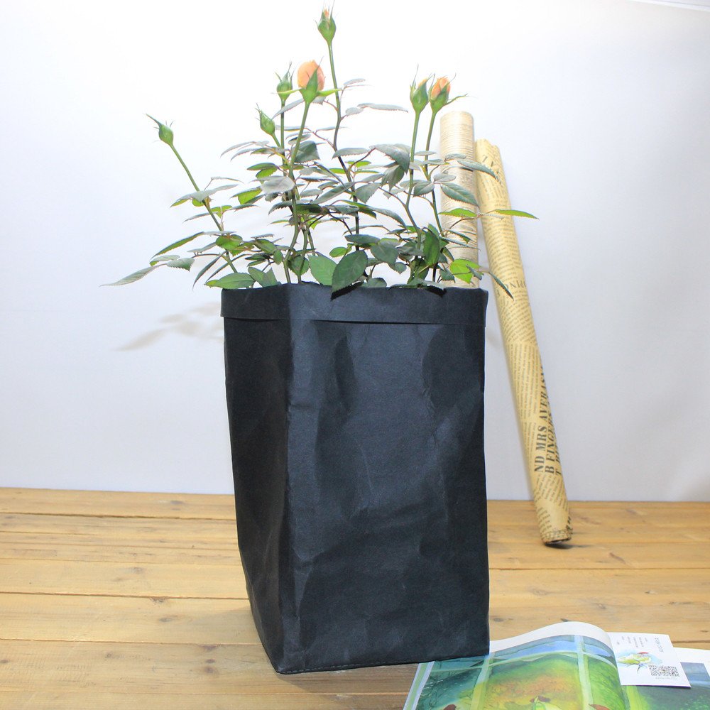 Eco-Friendly Reusable Kraft Paper Storage Bags for Plants, Flowers & Home Organization - Washable Multifunctional Closet Organizer for Clothes & Cabinets (Black, One Size) - Perfect for Indoor Gardening, Pantry Storage & Household Decluttering