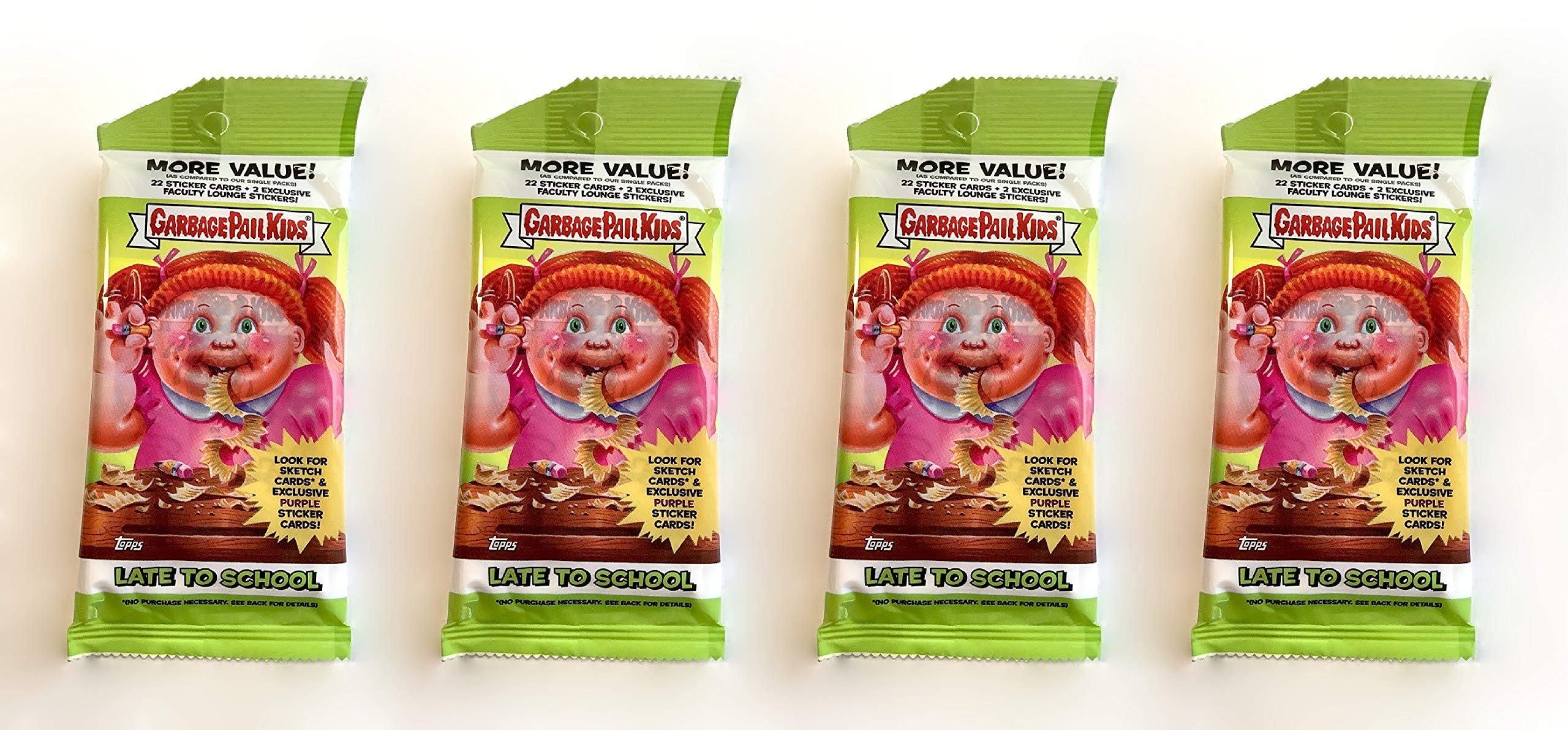 Garbage Pail Kids 4 Fat Packs - Topps GPK Late to School Trading Cards Collection | 80 Cards with Stickers | Perfect for Collectors, Trading & Nostalgic Fun at School, Parties & Game Nights