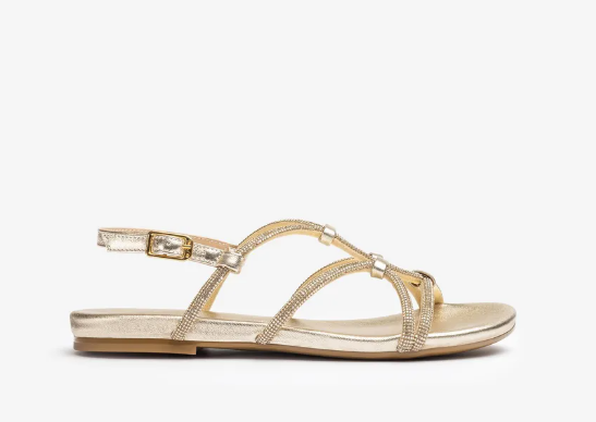 UNISA Women's Gold Flat Sandals - COOPER Comfortable Summer Beach Sandals for Walking, Travel & Casual Outfits