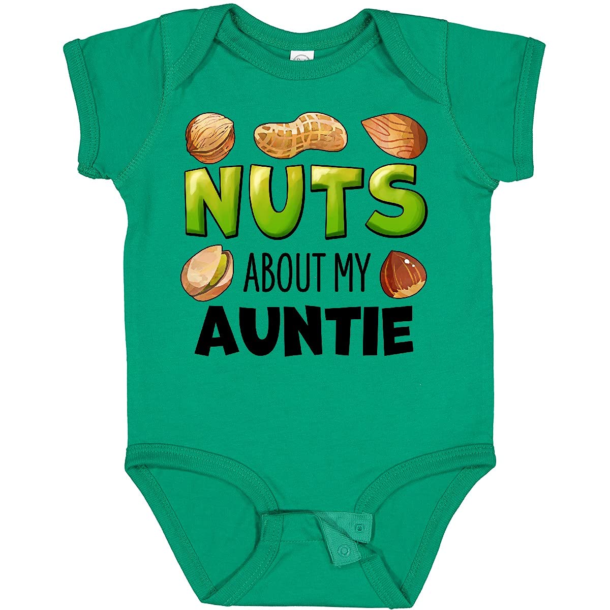 Buy inktastic Nuts About My Auntie Peanut Almond Pistachio Baby Bodysuit - Cute & Comfortable Outfit for Infants, Perfect for Family Gatherings & Photo Shoots