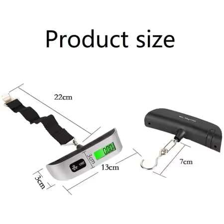 Digital Luggage Scale with LCD Display - 110 lb Capacity Portable Electronic Hanging Weight Balance for Travel, Shipping & Packing (Ideal for Airports, Moving & Suitcase Weighing)