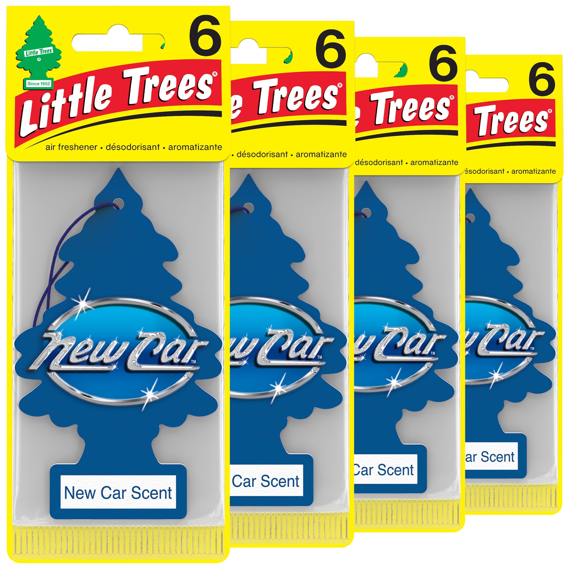 Little Trees Air Fresheners - 24 Pack Hanging Car Air Fresheners with Long Lasting New Car Scent | Perfect for Vehicles, Home, Office & Small Spaces | Eliminates Odors & Freshens Air