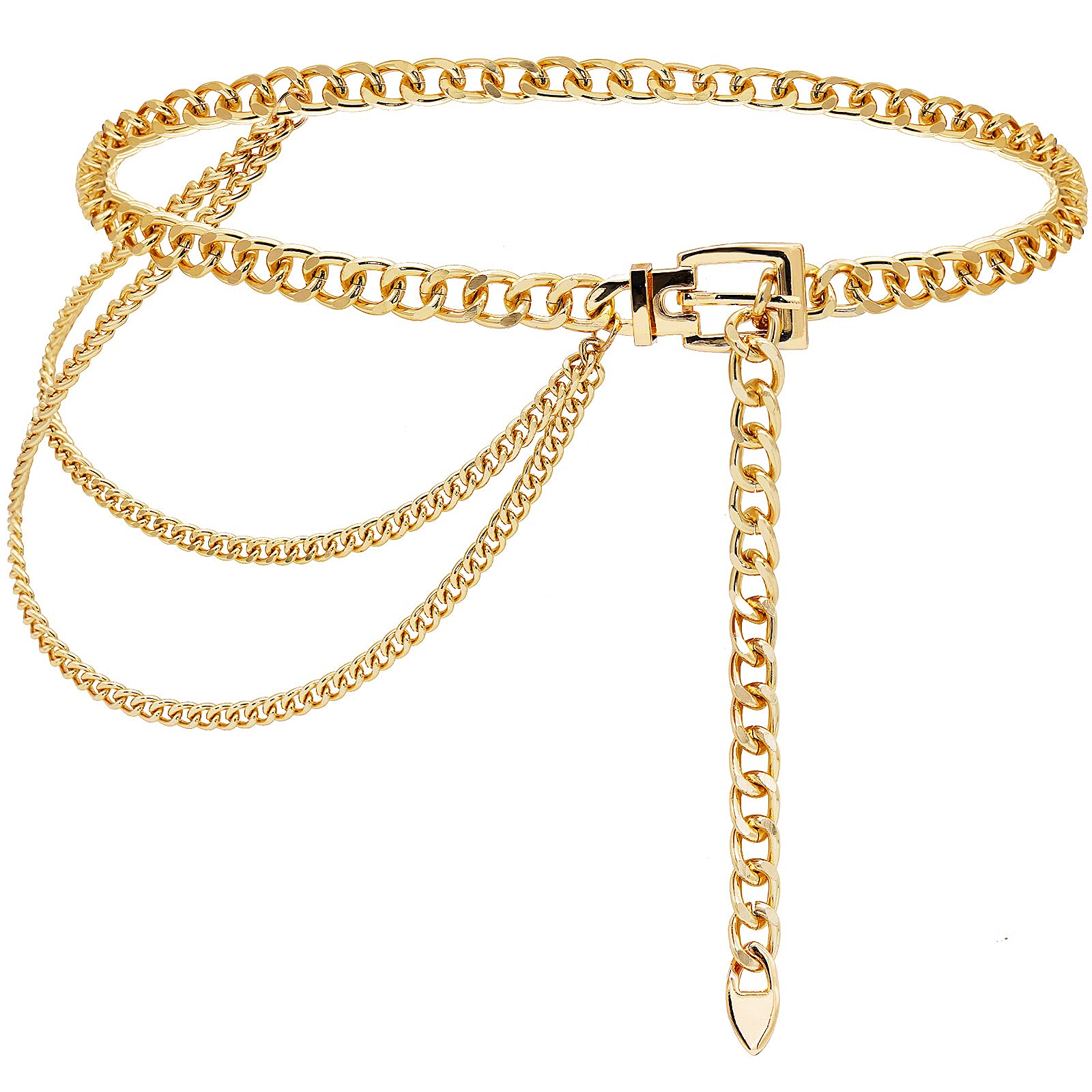 Glamorstar Women's Multilayer Chain Belt - Elegant Metal Waist Chain for Dresses & Outfits | Perfect for Parties, Weddings & Fashion Accessories