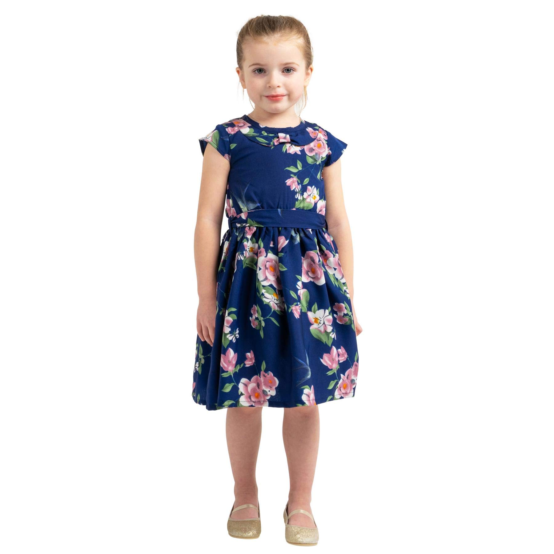 Miss Lavish London Girl Casual Dress - Peter Pan Collar Sleeveless Summer Party Dress for Kids Ages 3-12 | Perfect for Birthday Parties, School Events & Family Outings