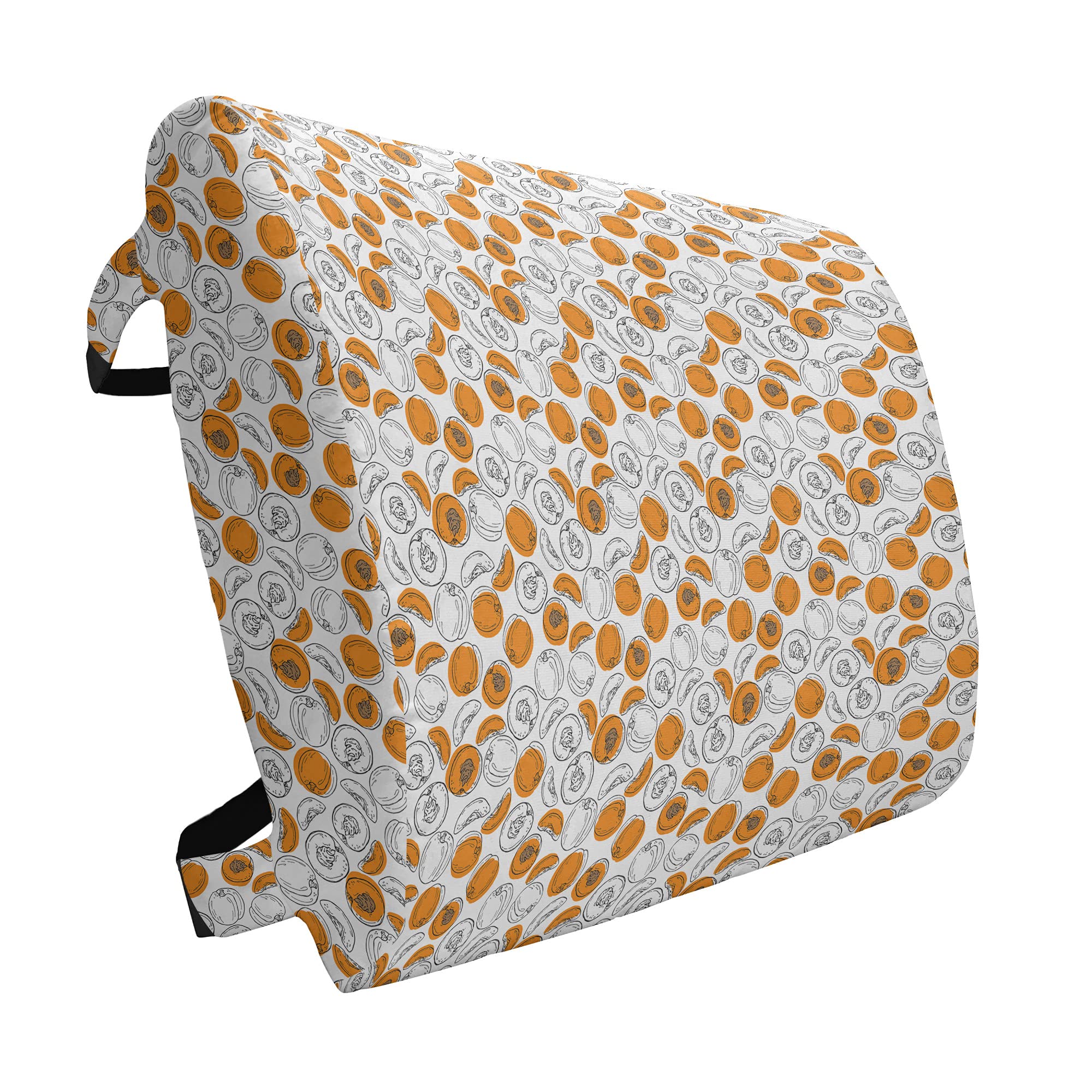 Ambesonne Peach Lumbar Support Pillow - Hand-Painted Watercolor Peach Design, High-Density Foam for Office Chair & Car Seat - 14x13 Inches, Brown Orange White - Perfect for Back Pain Relief at Work or Long Drives