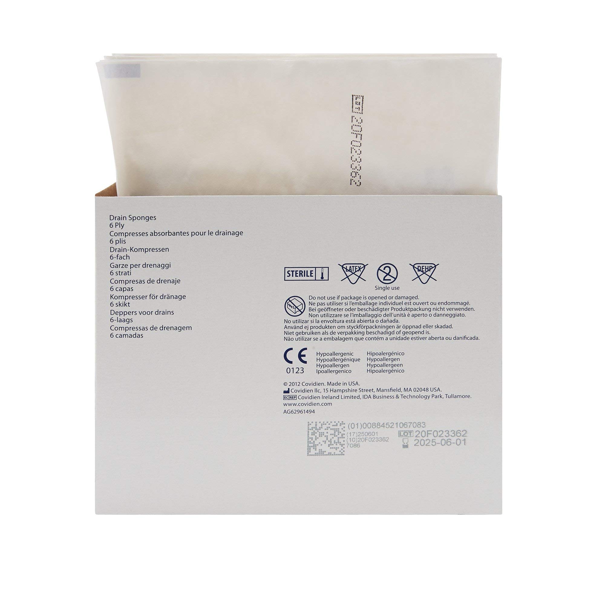 Covidien 7086 Excilon Sterile Drain Sponges 4