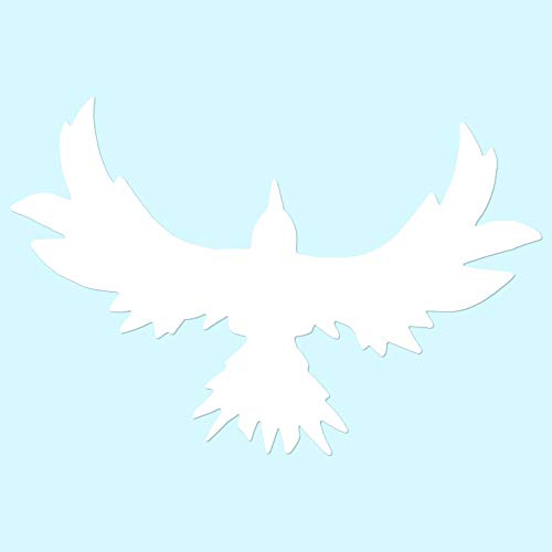Black Crow Raven Bird Vinyl Decal Sticker - 5.55 x 3.75 Inches - White Waterproof Decal for Car, Laptop, Window, Wall Decor