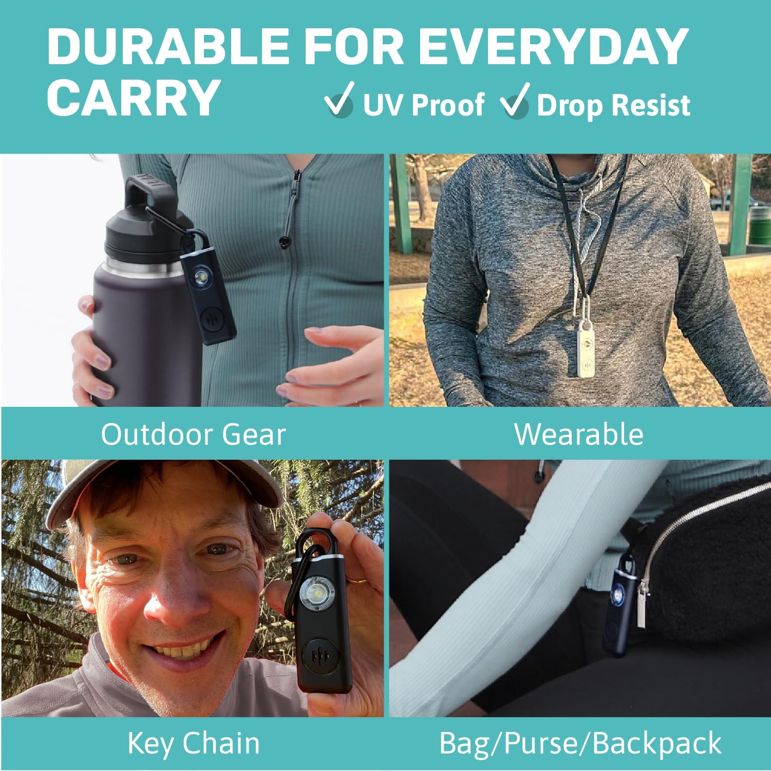 Personal Safety Alarm for Women, Men & Kids - 130dB Loud Security Alarm with Strobe Light, Waterproof & Travel-Friendly Self Defense Keychain (Milky White) - Perfect for Jogging, Night Walks, College Campus & Emergency Situations