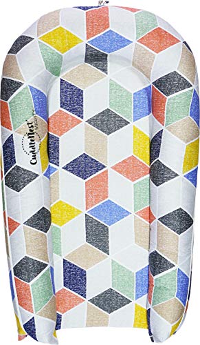 LoLueMade CuddleNest Mighty Toddler Lounger & Resting Station for Babies 9-36 Months - Soft Infant Nest for Playtime, Naps & Travel - Fiesta Pattern (Perfect for Daycare, Home & On-the-Go)